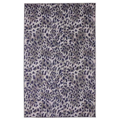 Tapis gris à motif animalier Erihn