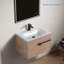 Meuble-lavabo mural 24 po avec lavabo en bois flottant avec lavabo en céramique Kaylianne
