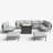 Ebern Designs 11 Pieces Aluminum Patio Furniture Set, Modern Modular Sectional Sofa with Fire Pit Table and Upgrade Thickness Cushion-1434796868