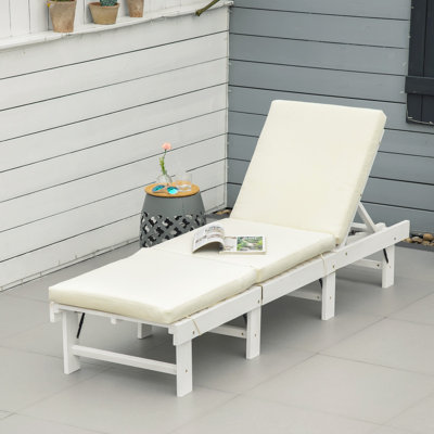 Chaise de jardin inclinable avec 4 coussins réglables Outsunny