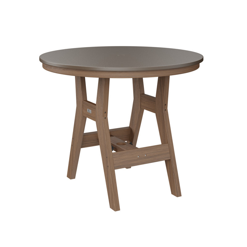 Table de salle à manger Harbor, Bronze martelé, Acajou antique, H 30,37 po x l 38 po x P 38 po