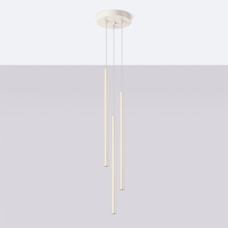 Berthile - Light Pendant, Beige, 52cm W x 9cm D, 3 Lights