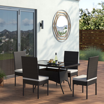 Ensemble de salle à manger rectangulaire pour 4 personnes de 47,3 po avec coussins Leod