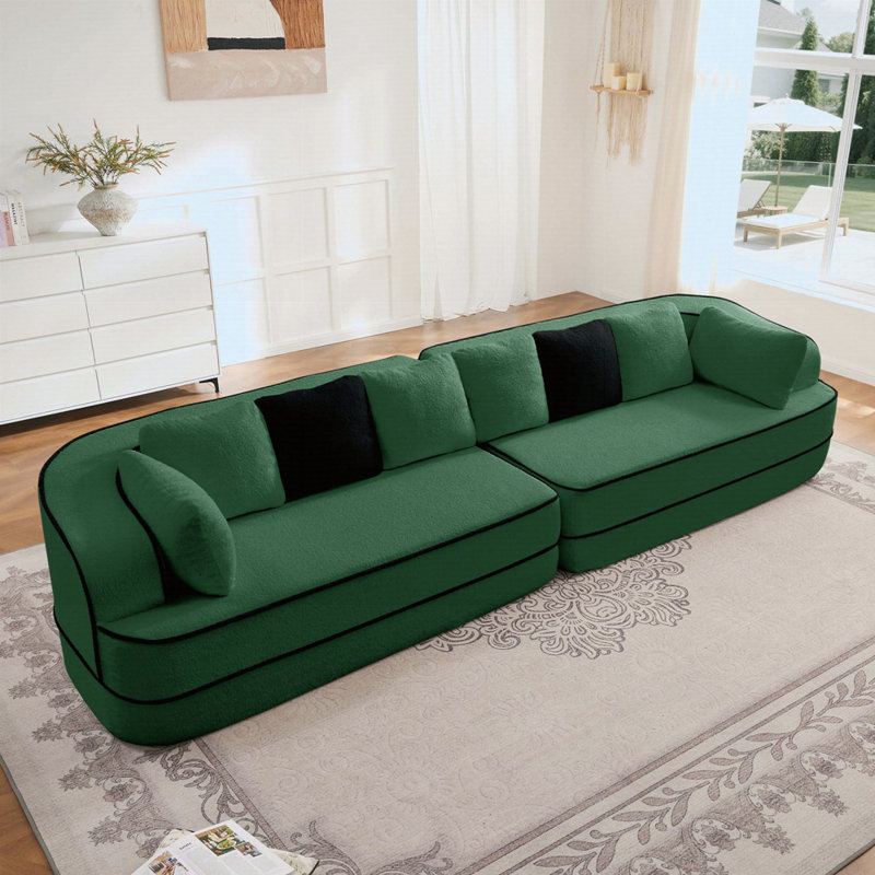 Canapé moelleux et moelleux 135 po, Vert