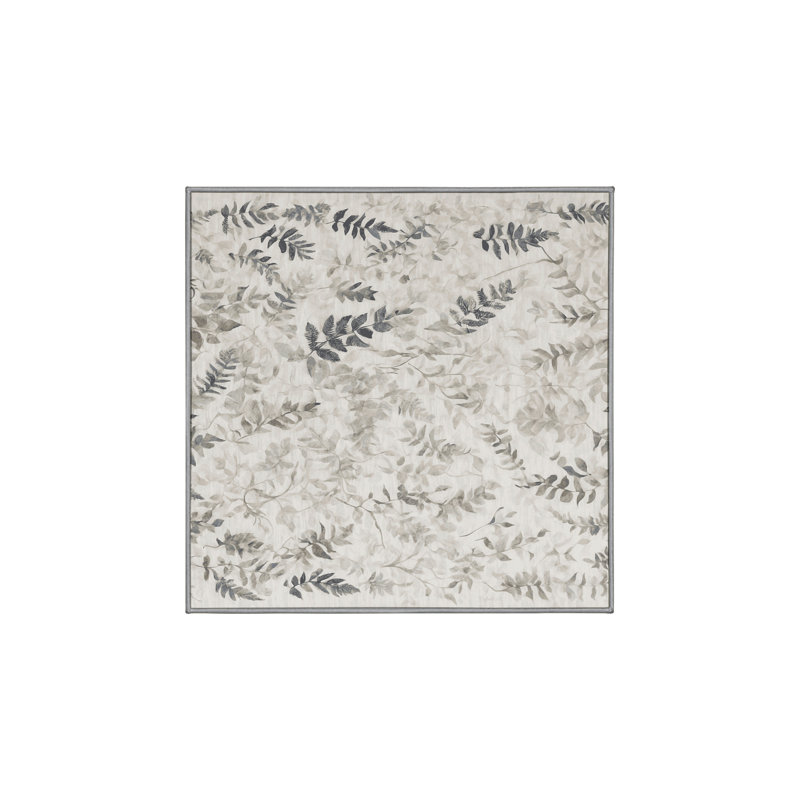 Tapis gris soyeux et moelleux, Carré 7 pi
