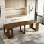 Table de salle à manger extensible pliable, console extensible en bois multifonctionnelle