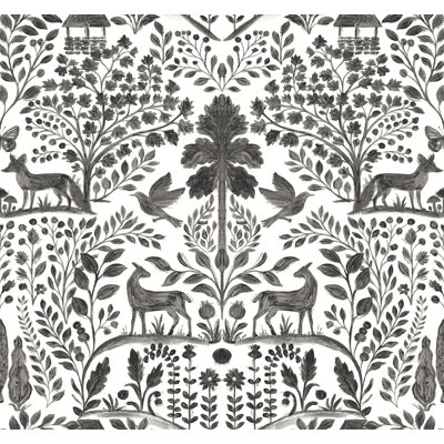 Anoki Black Scenic Woodlands Wallpaper
