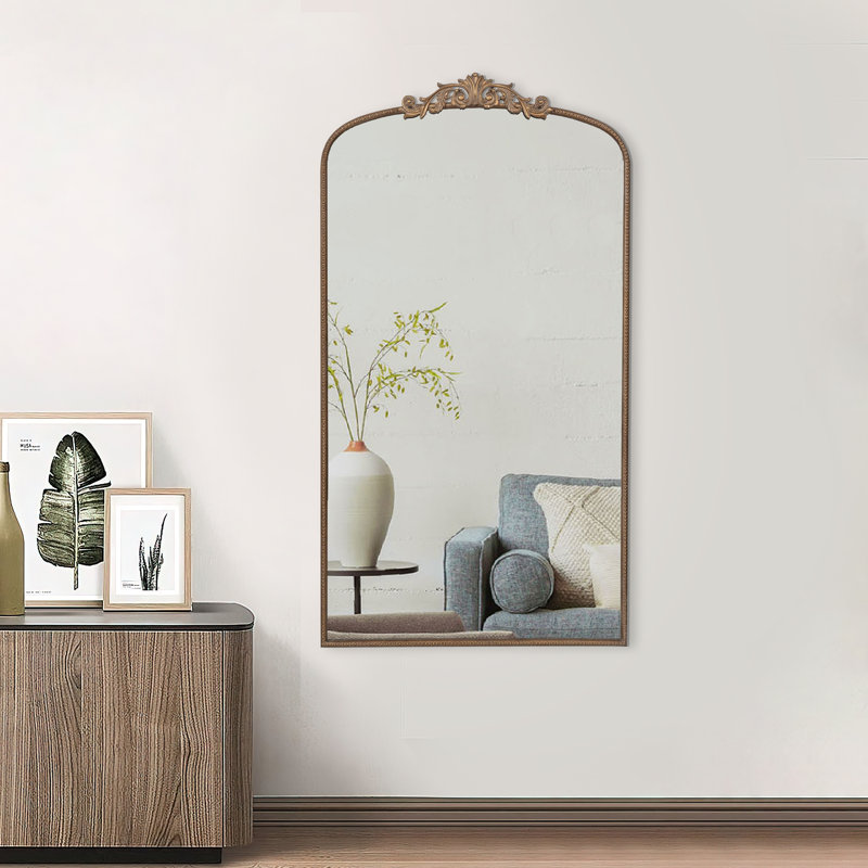 Miroir mural classique avec cadre d'inspiration baroque, Doré, H 42 po x l 24 po