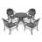 5-Piece Set Of Cast Aluminum Patio Furniture With  Cushions,Chair-640651441-640651430