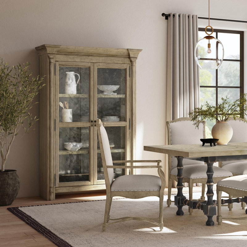 CiaoBella Lighted Display Cabinet, Natural