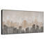 Très grand paysage urbain moderne et urbain en beige et noir, très grande impression murale encadrée (assemblage requis)-105501459
