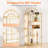 Arched Geometric Led Display Shelf With Adjustable Colour Temperature And Brightness Control, Etagere Bookshelf With Metal Frame And Glass Shelf For Living Room, Bedroom, Curio Cabinet, Gold