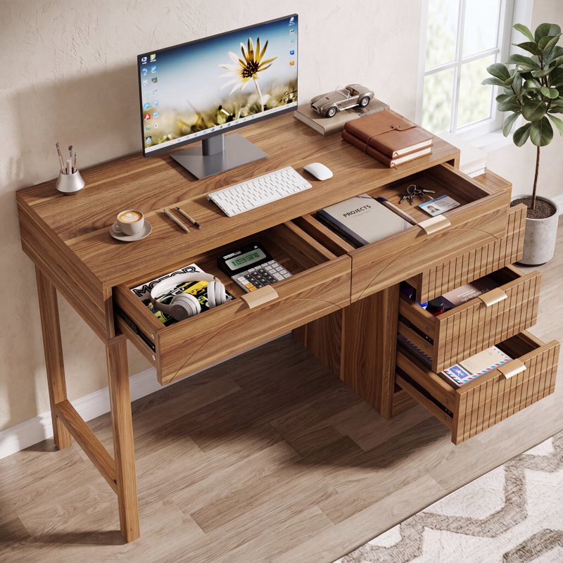 Small Computer Desk, Writing Desk with Drawers
