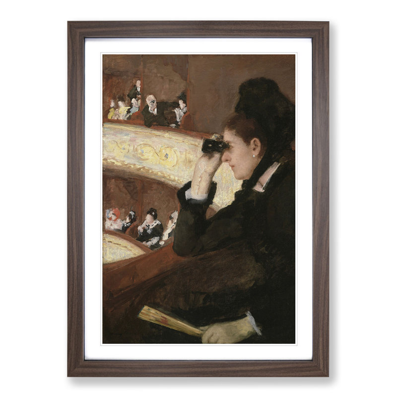 In the Loge by Mary Cassatt - Picture Frame Painting, Walnut, 65cm H x 48cm W x 2cm D