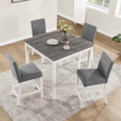 Ensemble de table à hauteur de comptoir 5 pièces, table à hauteur de comptoir avec chaise pour cuisine, salle à manger