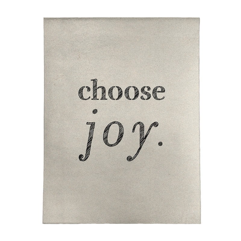Tapis en polyester à citation manuscrite choose joy, Rectangle 8 pi x 10 pi