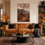 Arbre nu et lanterne dans un paysage d'automne brumeux - Toile murale d'Halloween-705529972