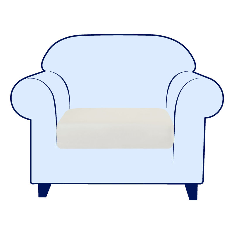 Box Cushion Armchair Slipcover, Ivory