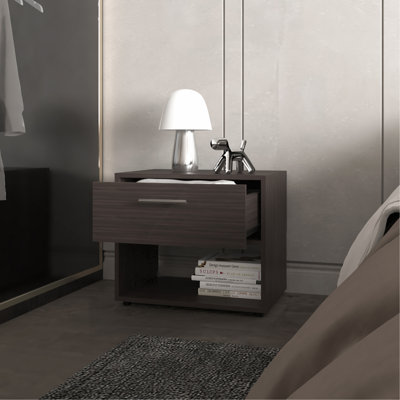 Table de chevet Beryl Junction, chambre à coucher, noyer foncé