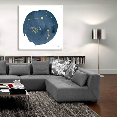 Trinx 'Horoscope Aries' by Moira Hershey Acrylic Glass Wall Art, 12" x 12"