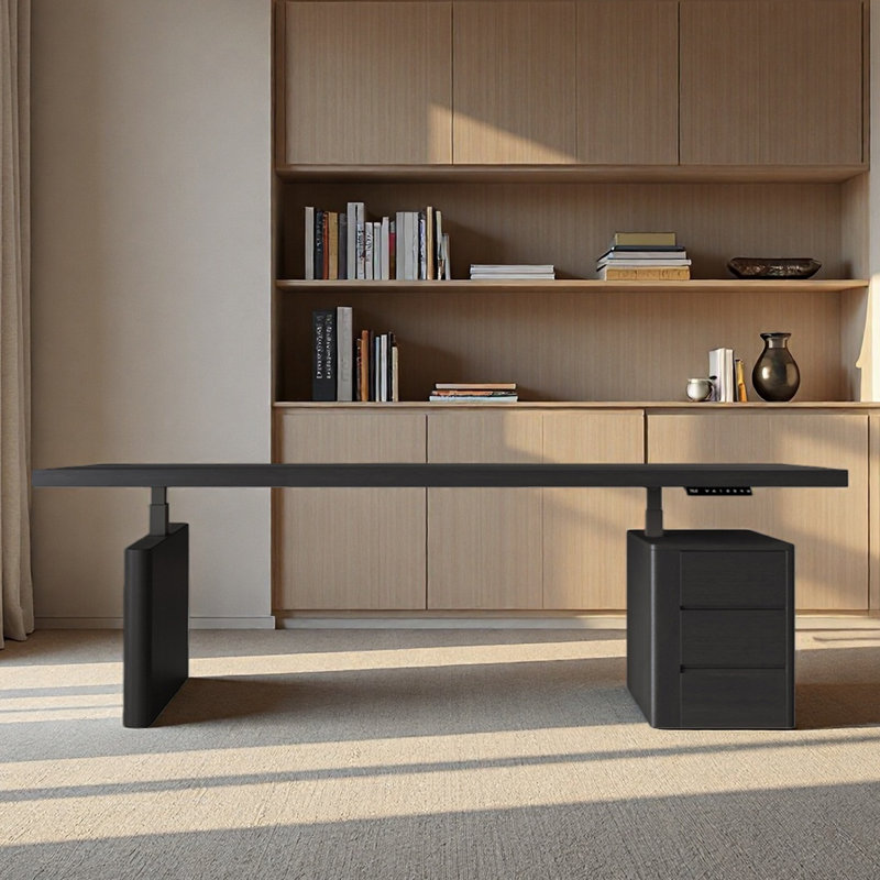 Bureau intelligent à hauteur réglable pour apprendre, Noir, H 52,76 po x l 86,61 po x P 33,46 po