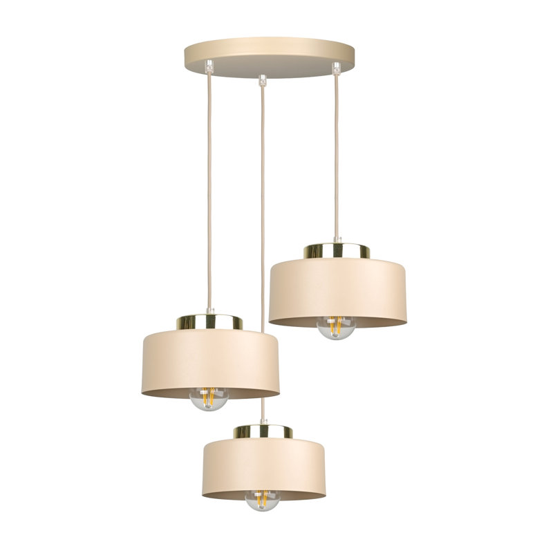 3 - Light Drum Pendant, Beige