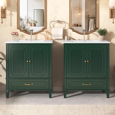 Meuble-lavabo double 60 po Modern