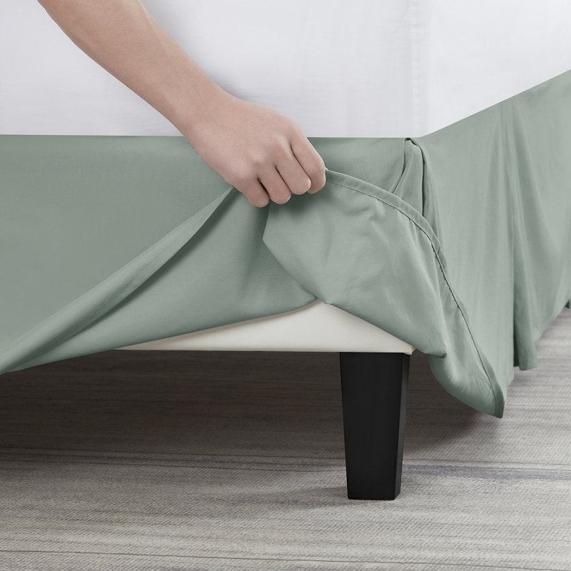 Luxury Pleated 14" Bed Skirt, Full, Sage Green