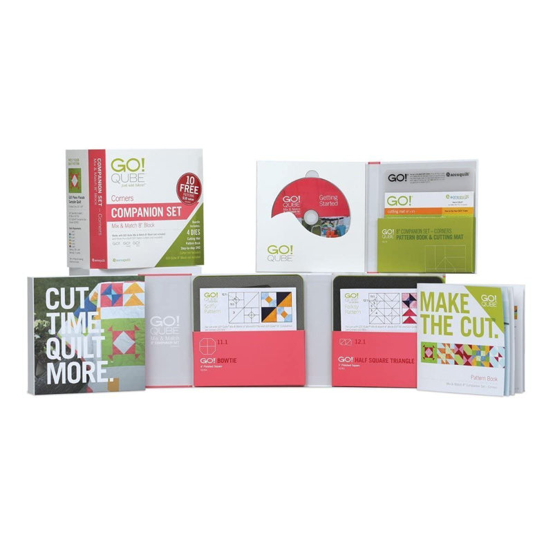 AccuQuilt GO! Ensemble de blocs de 8 pouces Qube Corners Companion Companion