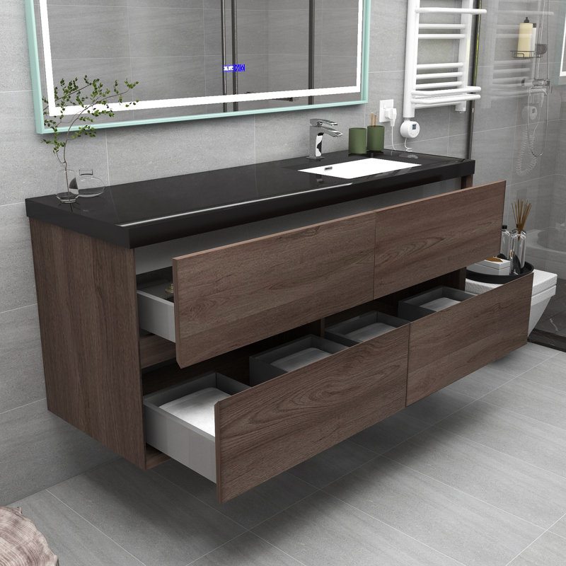 Ensemble de meuble-lavabo simple 60 po Smajo, Chêne rouge