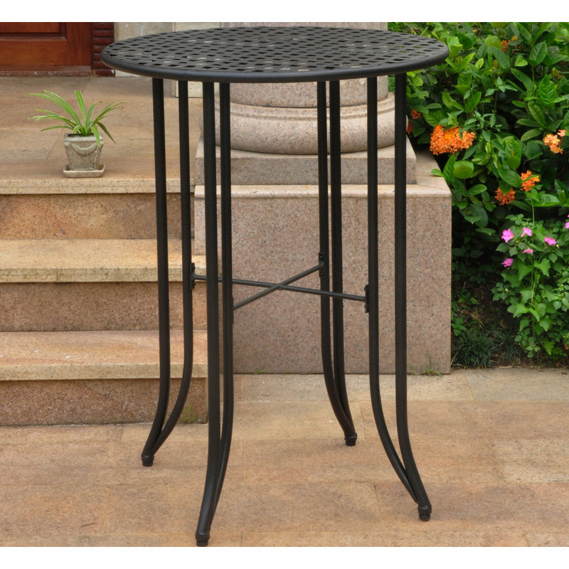 Nocona 2 - Person Metal Patio Dining Set with Round Table, Black Antique