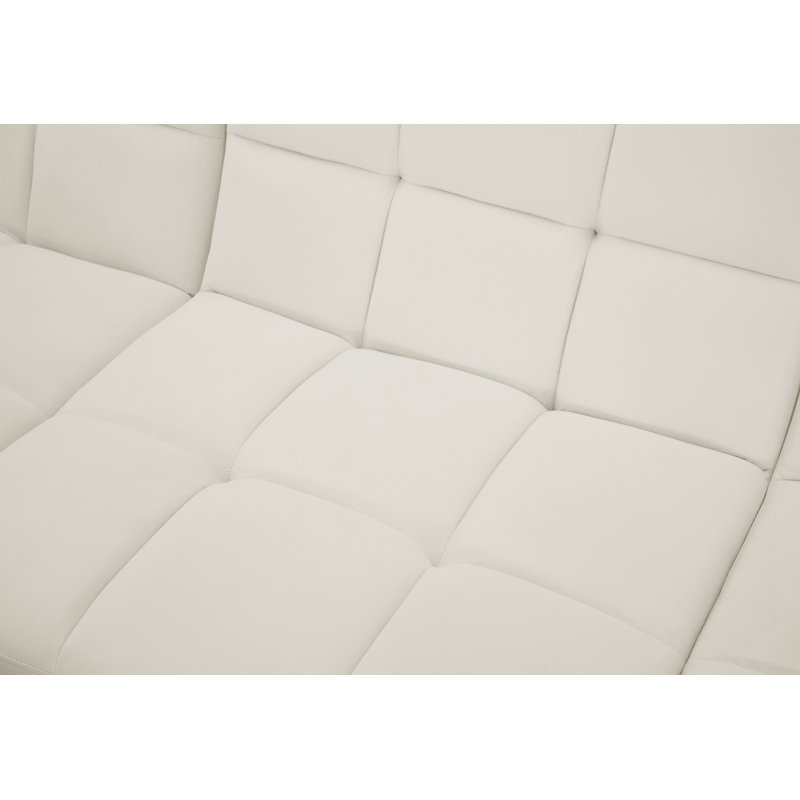 Causeuse Chesterfield Hildy, Velours crème
