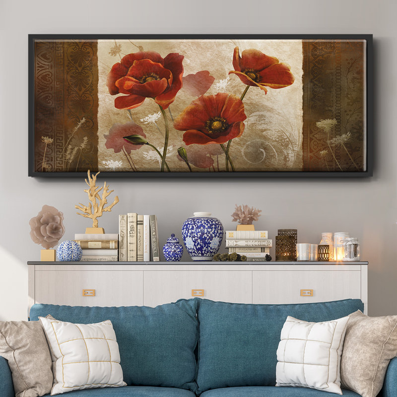 Poppy Morning - toile encadrée, H 24 po x l 60 po