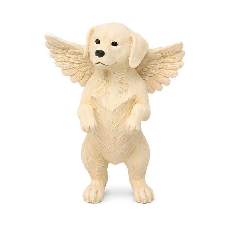 Figurine de chien ange en résine
