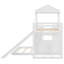 Lit superposé en bois, lit mezzanine avec maisonnette, maison de campagne, échelle, glissade et garde-corps-1108372386