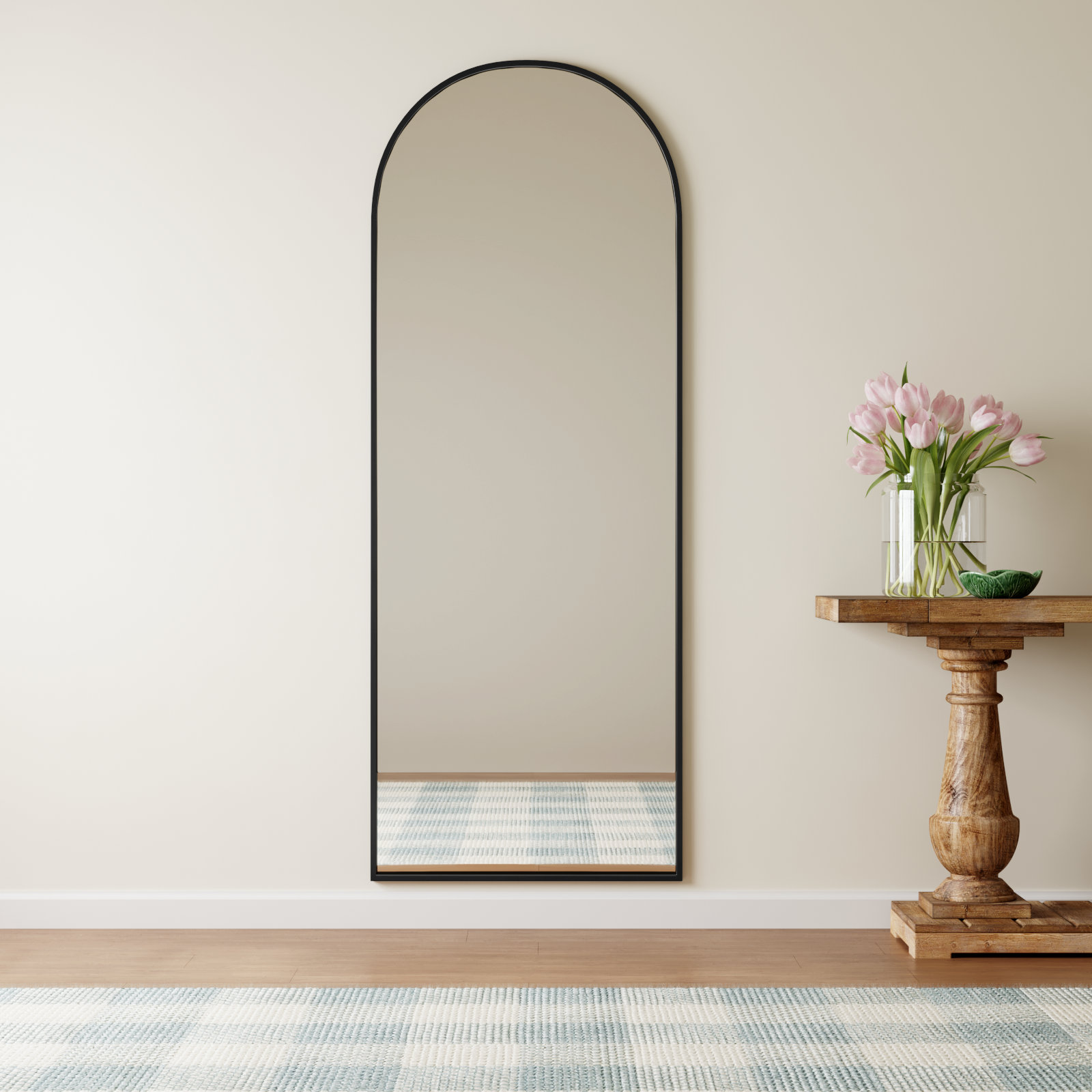 Sabine 36" Accent Mirror, Black, 74" x 28"