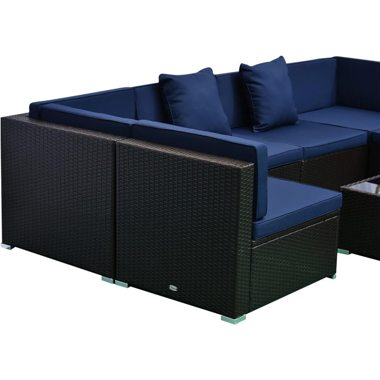 Patio Sectional Falmouth Loveseat With Cushions Outdoor Sectional