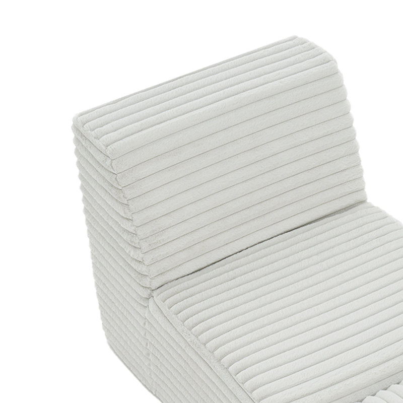 Canapé modulaire rembourré 3 pièces en flanelle de fourrure de lapin 3 pièces, Gris clair