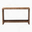 Console bohémienne en bois d'acacia et en bois d'acacia avec tablette ouverte, pour un rangement et une présentation élégants.