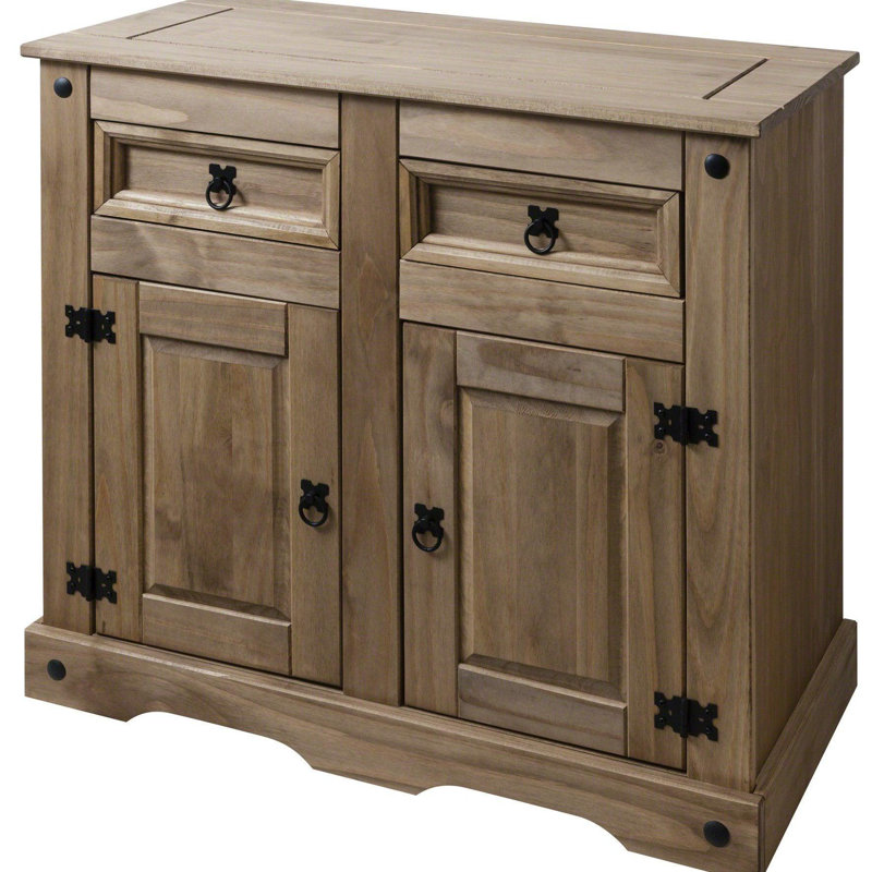 Alexandrea 134 Cm Wide 3 Drawer Pine Solid Wood Sideboard, 84cm H x 92cm W x 44cm D
