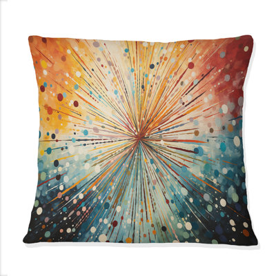 Mid Century Sunburst Serenade I - Abstract Midcentury Printed Throw Pillow