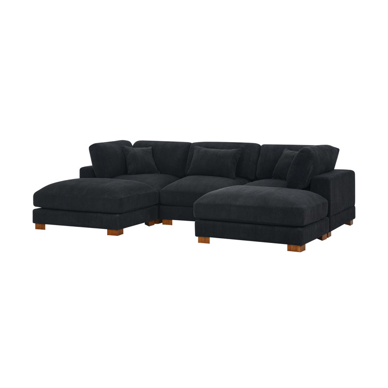 Axminster Sectional Sofa, Black