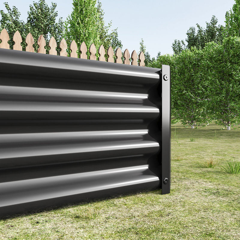 Raised Garden Bed Outdoor, 6×3×1Ft, Metal Raised  Rectangle Planter Beds, Black