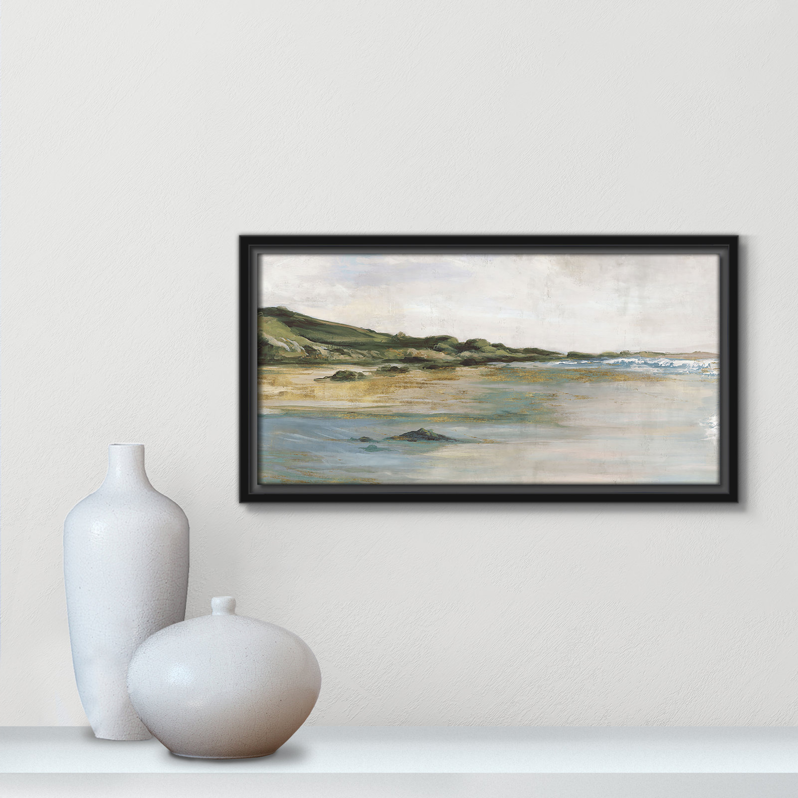 Cordoba "Tide's Edge" Print, 9.5" H x 17.5" W, Black