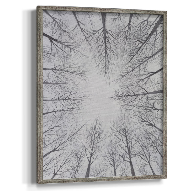Toile à feuilles caduques I, reproduction encadrée - bois massif, H 11 po x l 9 po