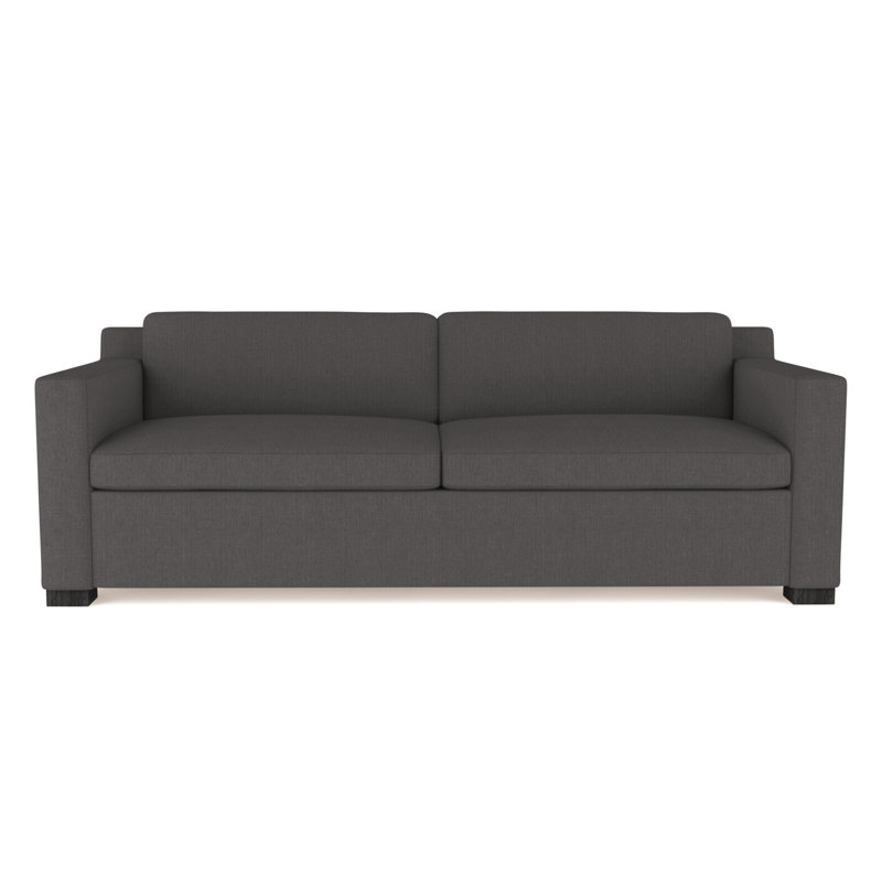 Canapé Mercer, Graphite de lin à tissage carré, H 33,5 po x l 96 po x P 44 po, Ébène