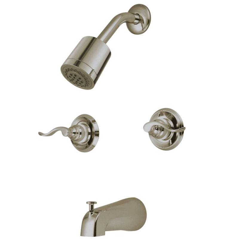 Robinet de baignoire et douche à deux poignées NuWave Kingston Kingston, Nickel brossé