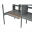 Structure de lit simple de taille mezzanine avec escalier de rangement et bureaux et tablettes doubles