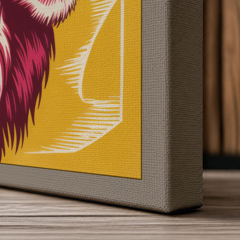 Roaring Lion Modern 1 Piece Wrapped Canvas Wall Art, 30x20 - 76.2 x 50.8 cm, Taupe Border