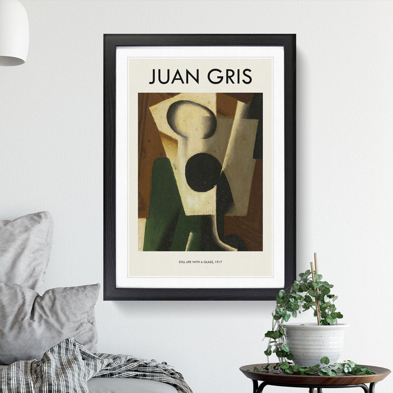 Still Life With A Glass by Juan Gris - Single Picture Frame Print, 65cm H x 48cm W x 2cm D, Black Framed